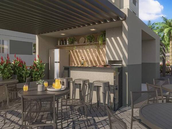 Espaço gourmet e churrasqueira do Villa Santé